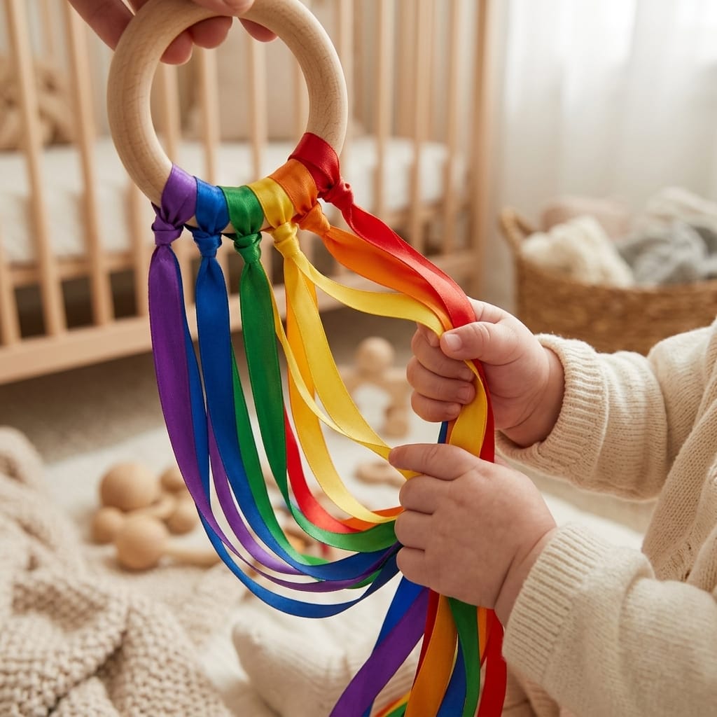 Cocon Montessori Anneau À Rubans Pour Nouveau-Né