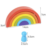 Cocon Montessori Arc En Ciel Empilable En Bois Montessori