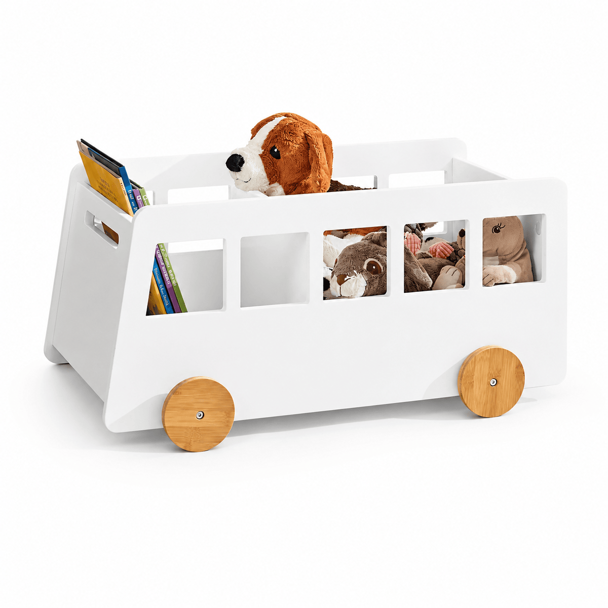 Cocon Montessori Bac À Jouets Roulant En Forme De Bus