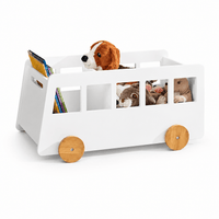 Cocon Montessori Bac À Jouets Roulant En Forme De Bus