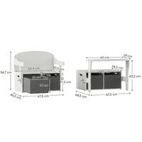 Cocon Montessori Banc Convertible En Bureau 3 En 1 Avec Coffre De Rangement