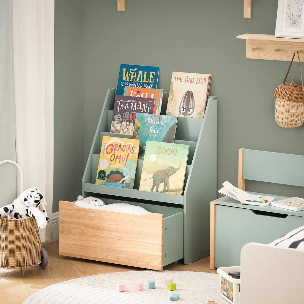 Cocon Montessori Bibliothèque Murale Avec Bac De Rangement Jouet