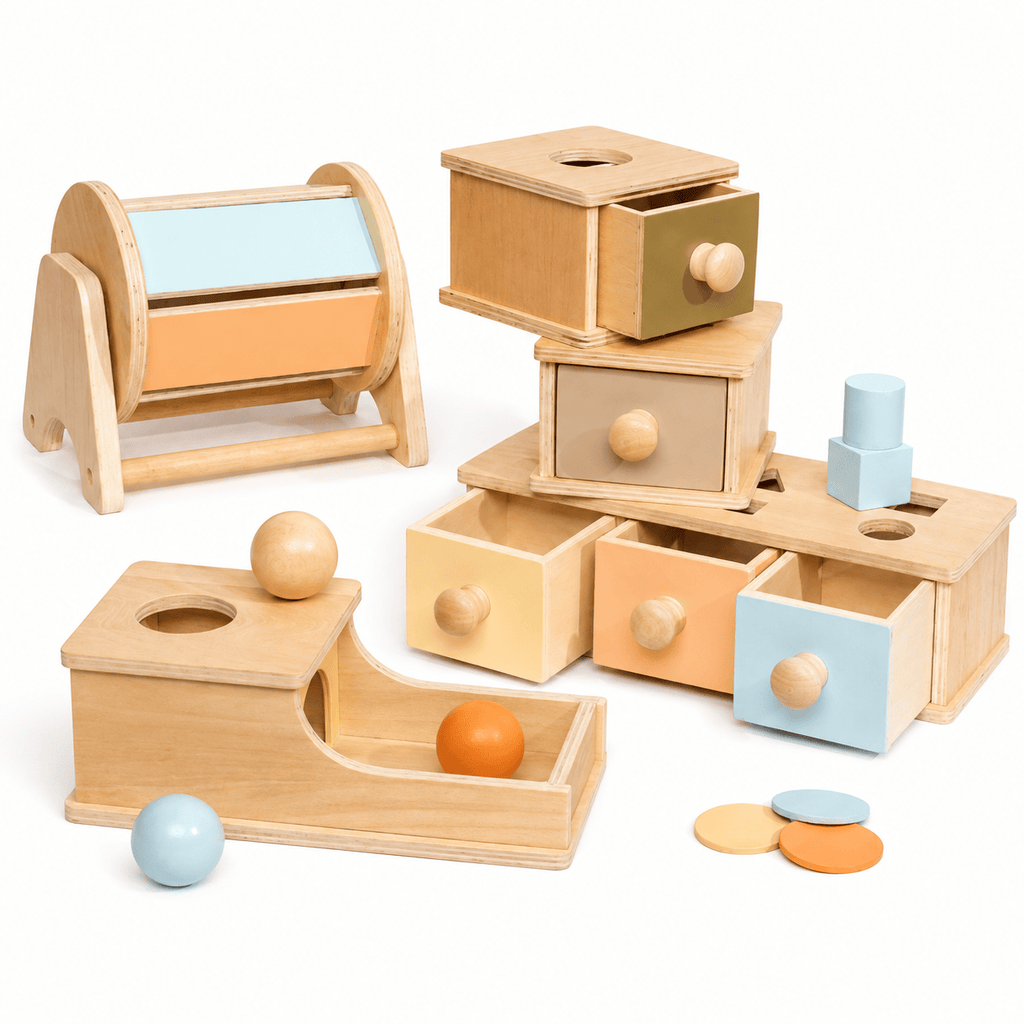 Cocon Montessori Boîte À Formes Et Tambour D'Éveil Montessori En Bois