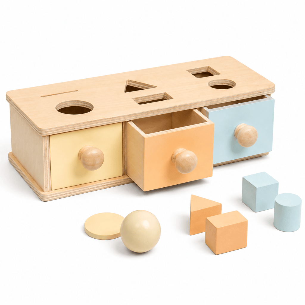 Cocon Montessori Boîte À Formes Et Tambour D'Éveil Montessori En Bois