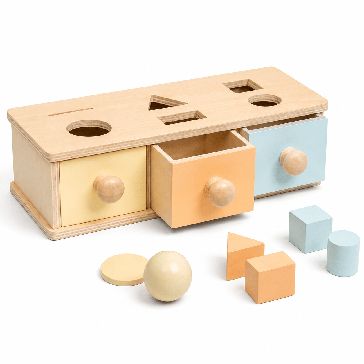 Cocon Montessori Boîte À Formes Et Tambour D'Éveil Montessori En Bois