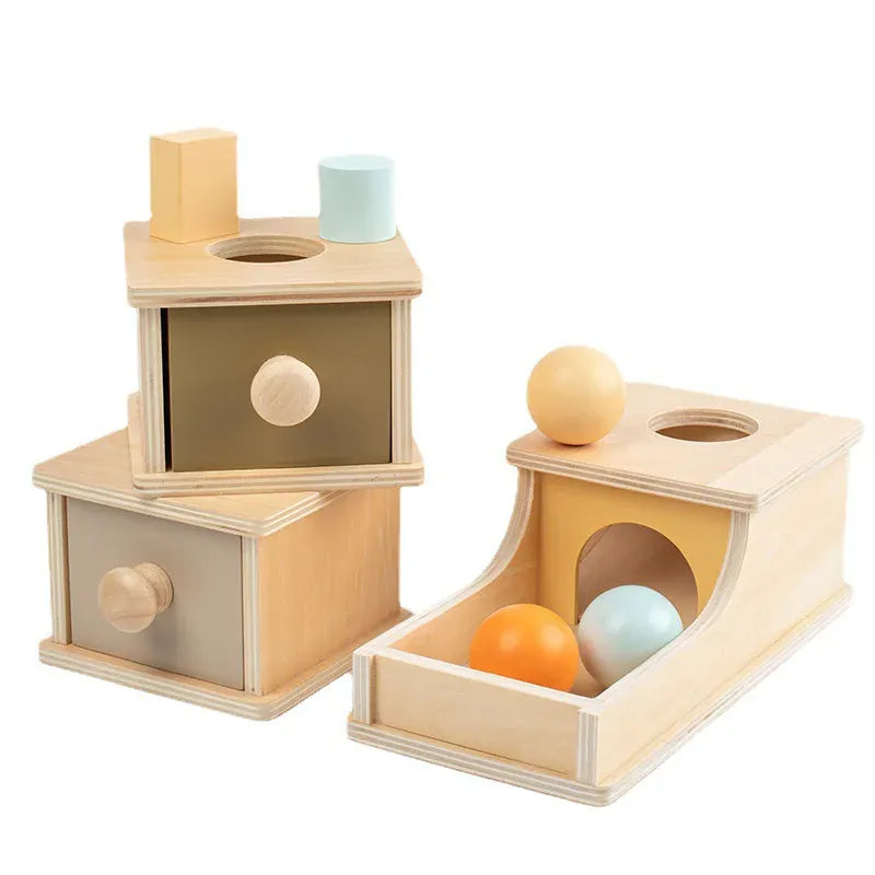 Cocon Montessori Boîte À Formes Et Tambour D'Éveil Montessori En Bois