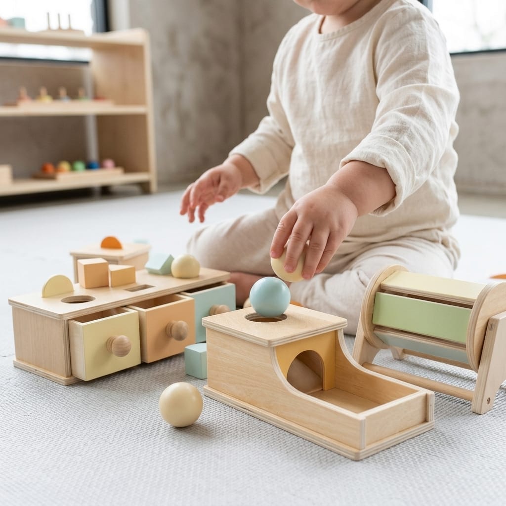 Cocon Montessori Boîte À Formes Et Tambour D'Éveil Montessori En Bois