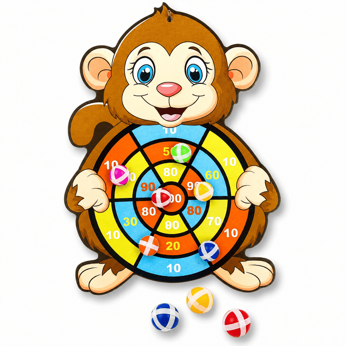 Cocon Montessori Cible De Fléchettes Murale Avec Balles Scratch Motifs Animaux Pour Enfants