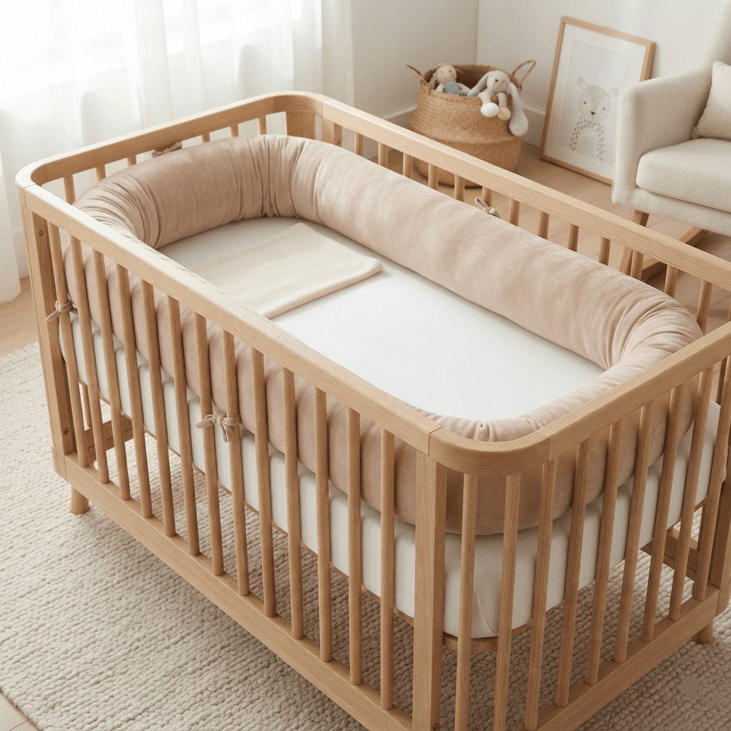 Cocon Montessori ﻿Coussin De Protection Long Pour Lit De Bébé