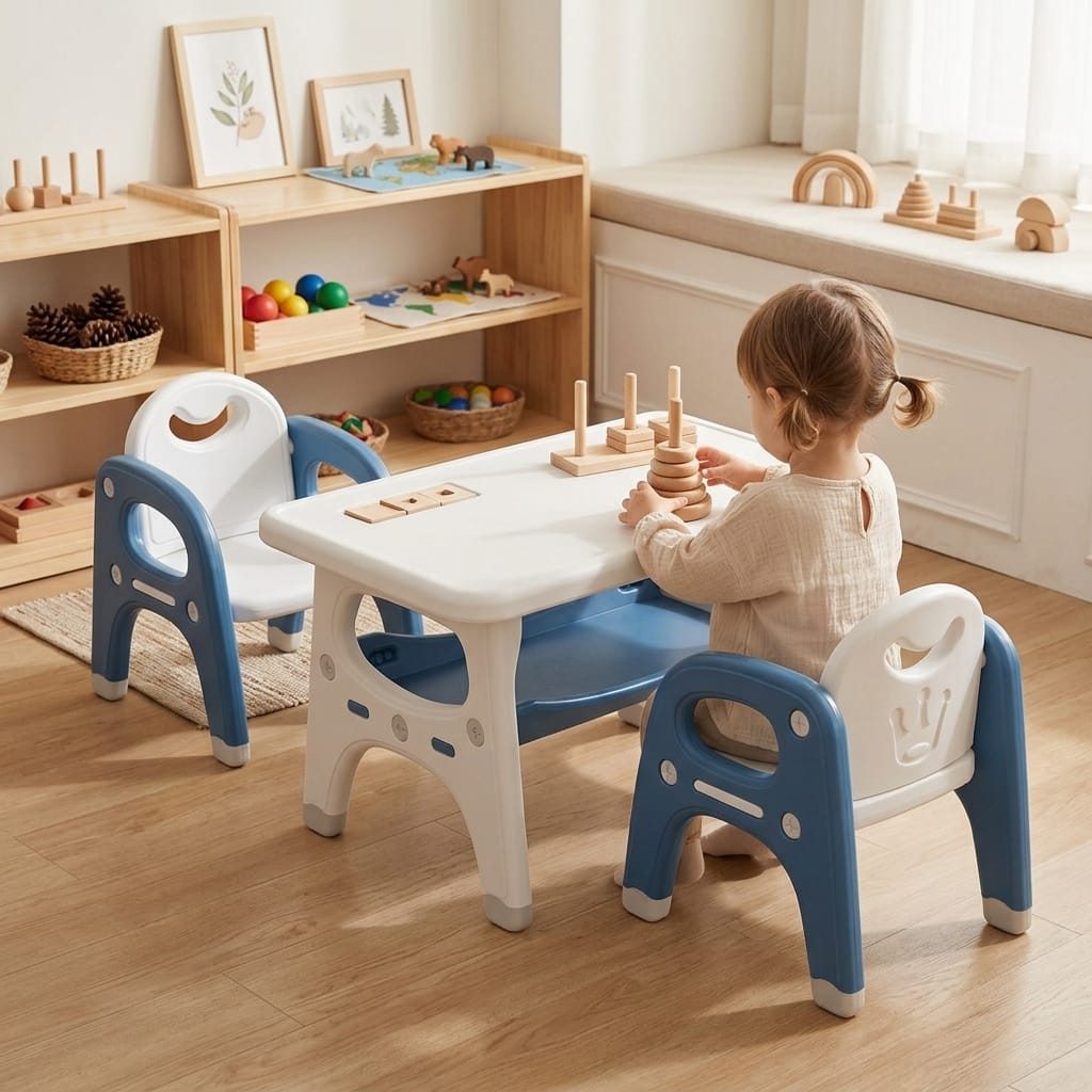 Cocon Montessori Ensemble Table Et Chaises En Plastique Pour Enfant