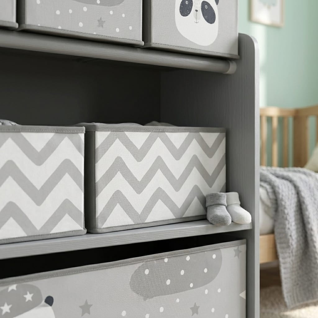Cocon Montessori Étagère De Rangement Avec Bacs En Tissu
