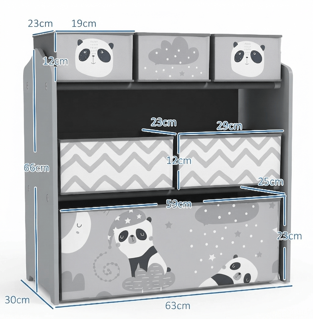 Cocon Montessori Étagère De Rangement Avec Bacs En Tissu