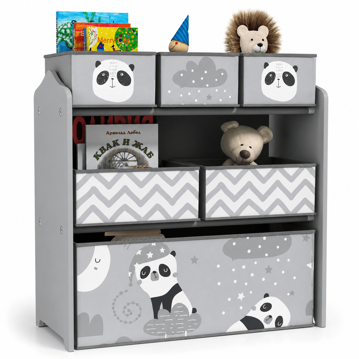 Cocon Montessori Étagère De Rangement Avec Bacs En Tissu
