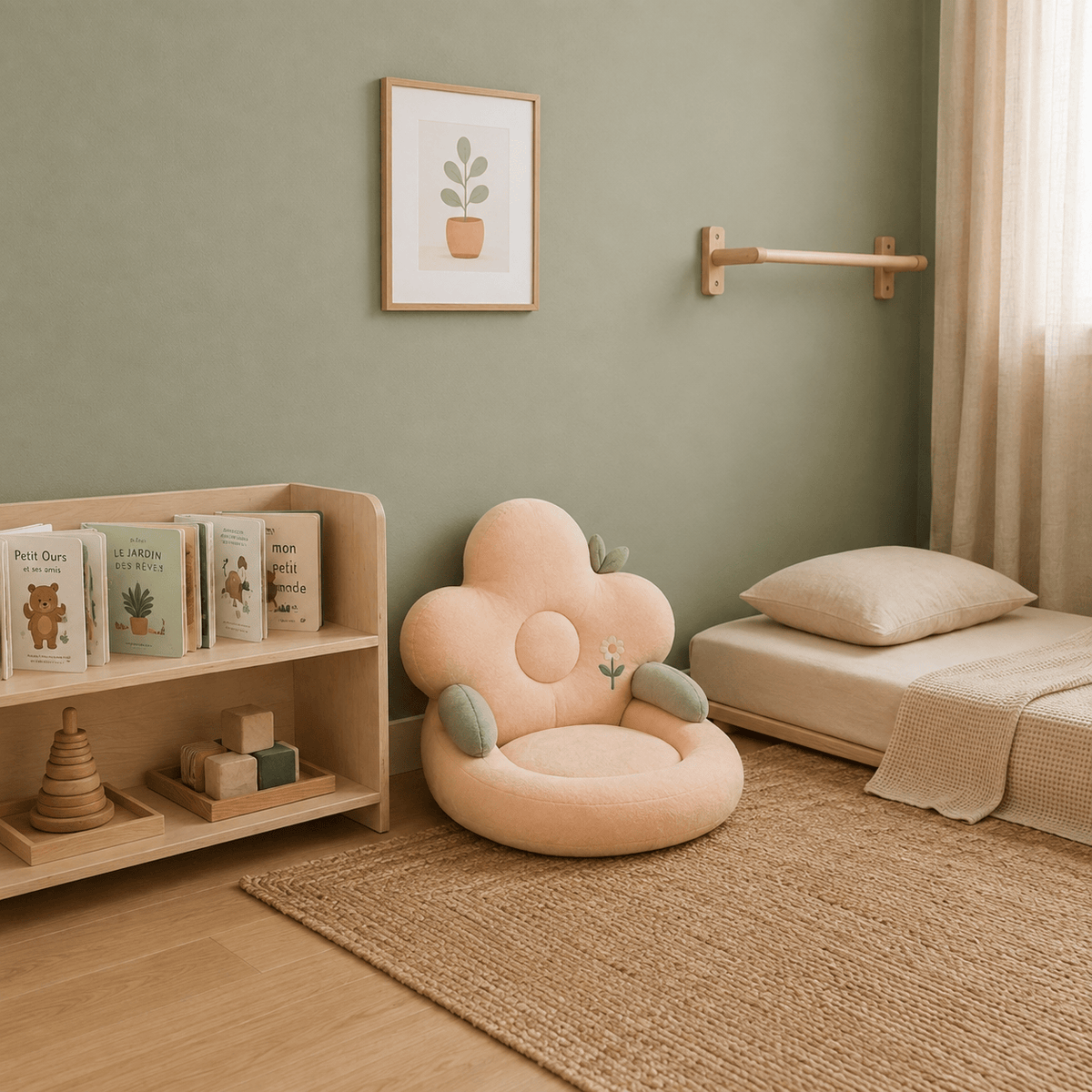 Cocon Montessori Fauteuil En Peluche En Forme De Fleur