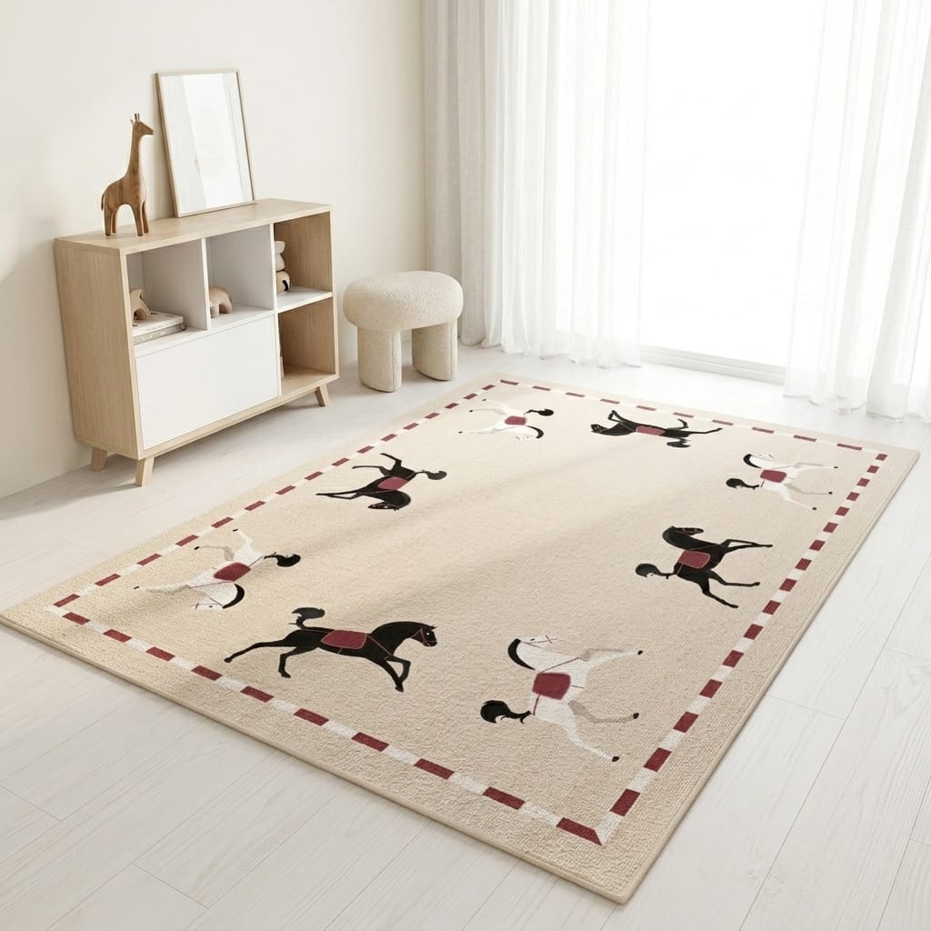 Cocon Montessori Grand Tapis Cheval - Panda - Dinosaure