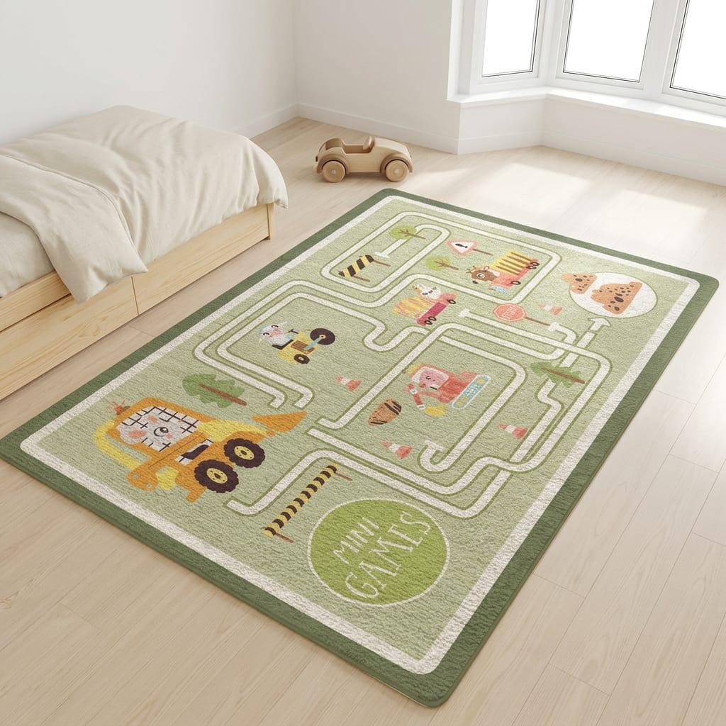 Cocon Montessori Grand Tapis Décoratif De Route Pour Chambre D'Enfant