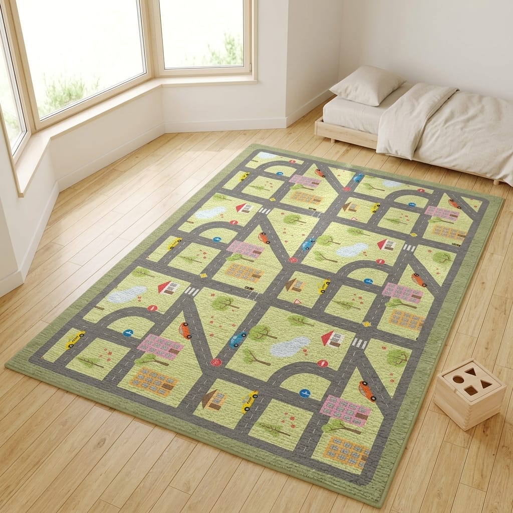 Cocon Montessori Grand Tapis Décoratif De Route Pour Chambre D'Enfant
