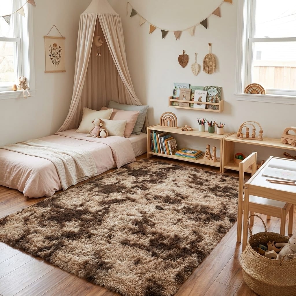 Cocon Montessori Grand Tapis Uni Tout Doux