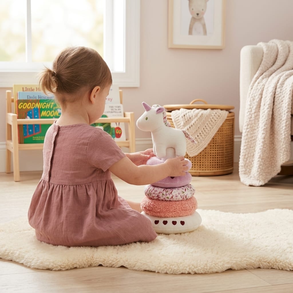 Cocon Montessori Jouet D'Éveil Empilable En Peluche Forme Licorne Pour Bébé