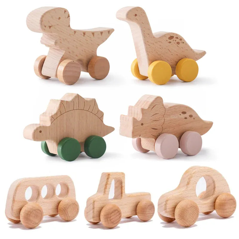 Cocon Montessori Jouet En Bois Forme Voiture Et Dinosaure Pour Bébé