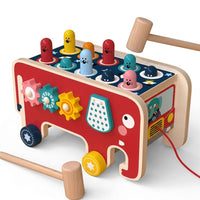 Cocon Montessori Jouet Musical En Bois Forme Éléphant Pour Enfant