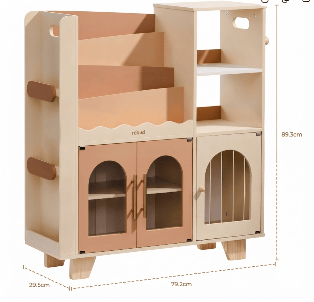 Cocon Montessori Meuble De Rangement Combiné Étagère Et Jouets