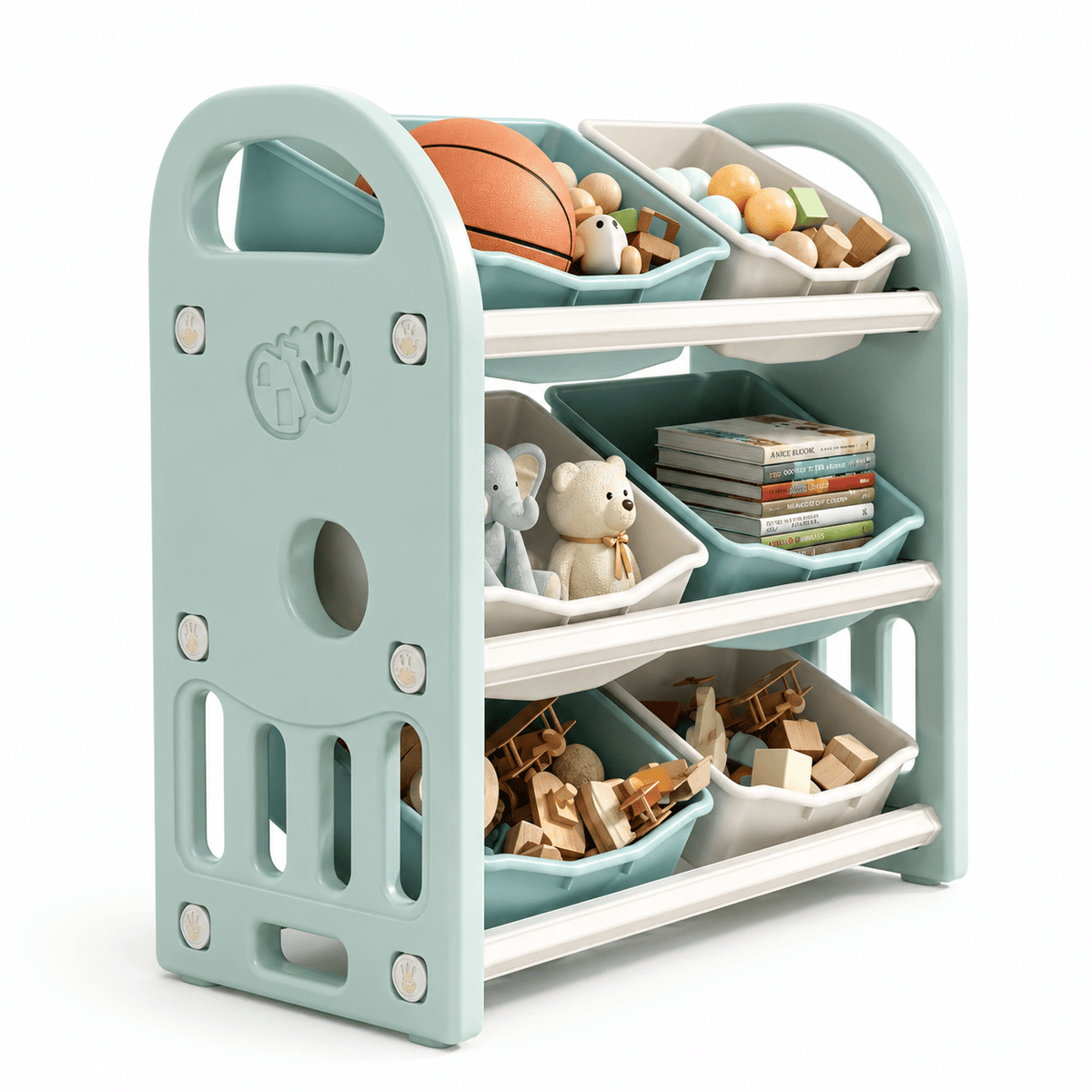 Cocon Montessori Meuble De Rangement Pour Jouets Avec Bacs Basculants