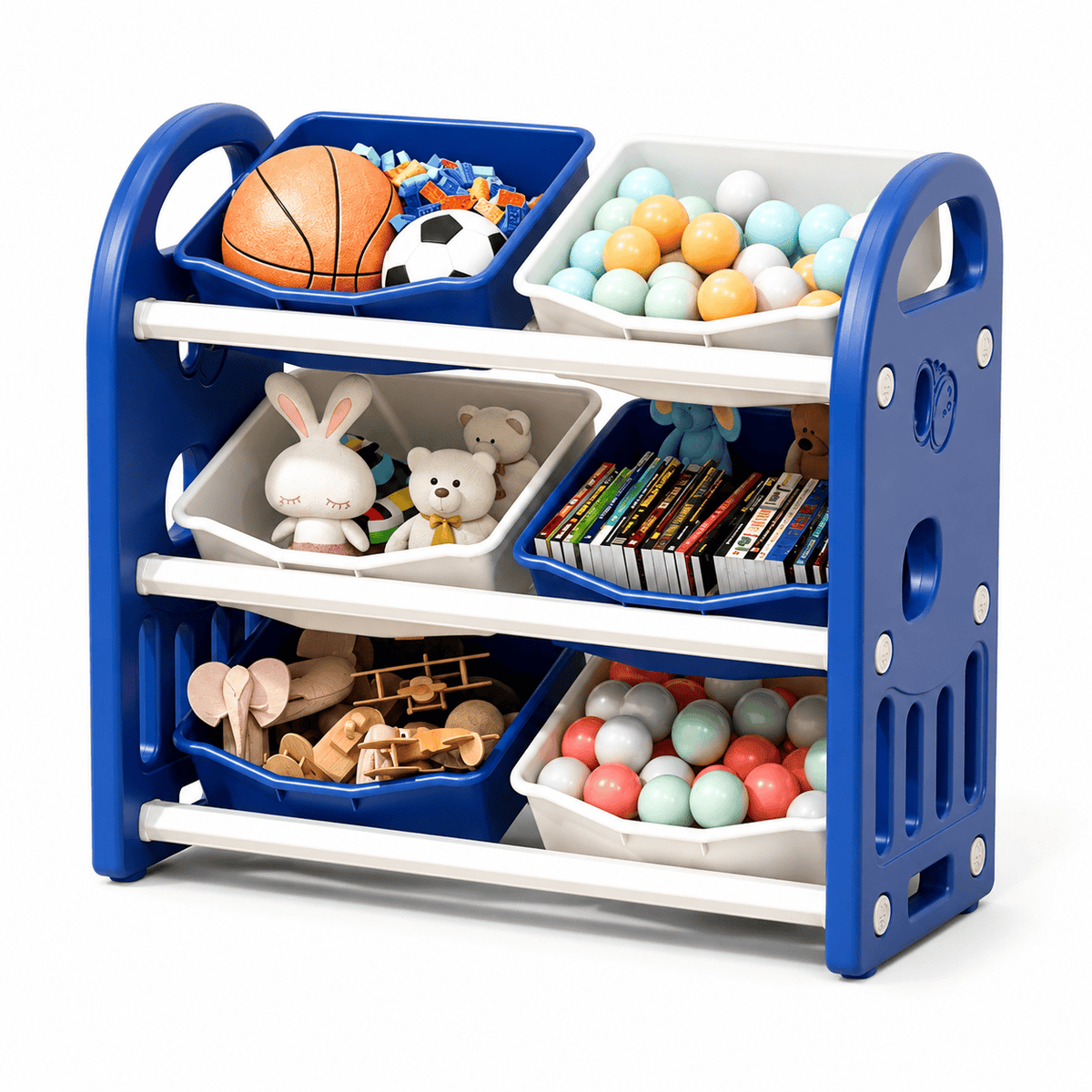 Cocon Montessori Meuble De Rangement Pour Jouets Avec Bacs Basculants