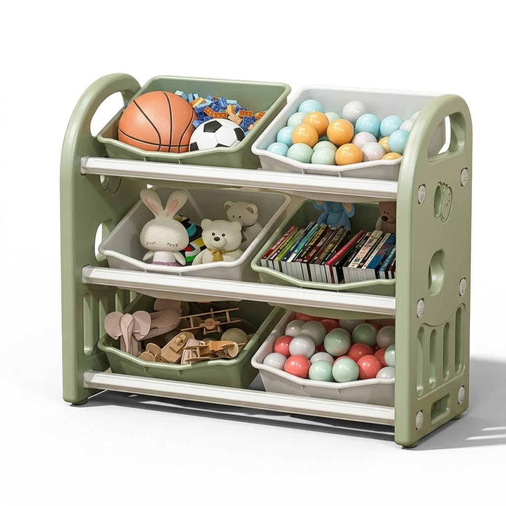 Cocon Montessori Meuble De Rangement Pour Jouets Avec Bacs Basculants