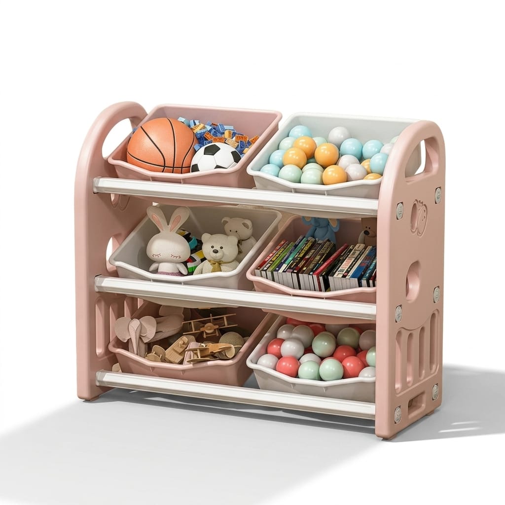 Cocon Montessori Meuble De Rangement Pour Jouets Avec Bacs Basculants