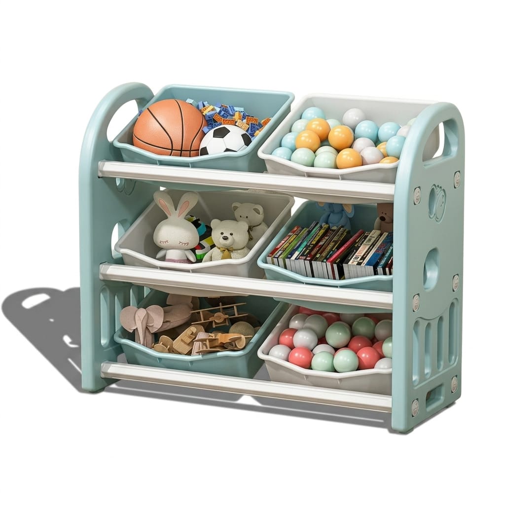 Cocon Montessori Meuble De Rangement Pour Jouets Avec Bacs Basculants