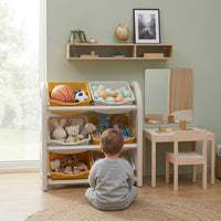 Cocon Montessori Meuble De Rangement Pour Jouets Avec Bacs Basculants