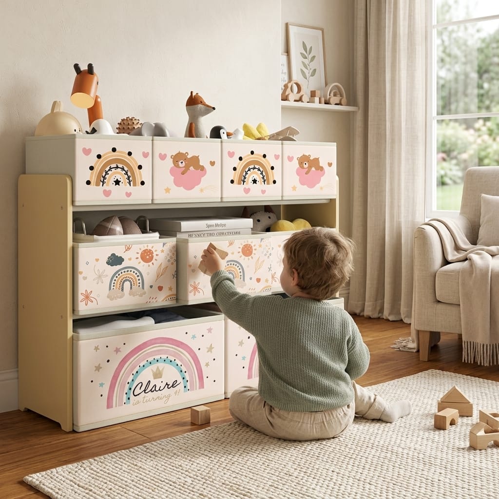 Cocon Montessori Organisateur De Rangement Avec Bacs Amovibles Pour Chambre Enfant