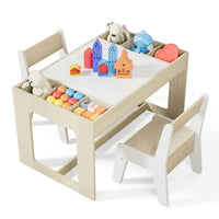 Cocon Montessori Petite Table Multifonction En Bois Avec Chaises Et Bacs De Rangement