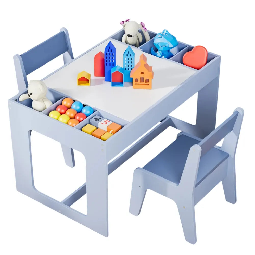 Cocon Montessori Petite Table Multifonction En Bois Avec Chaises Et Bacs De Rangement