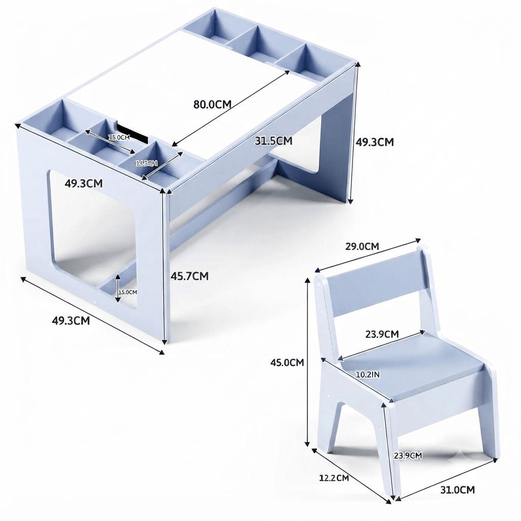 Cocon Montessori Petite Table Multifonction En Bois Avec Chaises Et Bacs De Rangement