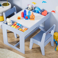 Cocon Montessori Petite Table Multifonction En Bois Avec Chaises Et Bacs De Rangement