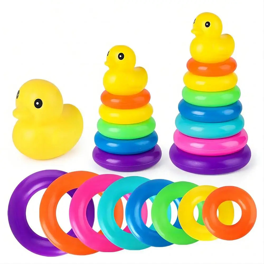Cocon Montessori Pyramide D'Anneaux À Empiler Avec Canard En Plastique