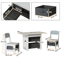 Cocon Montessori Table D'Activité Avec Tiroirs Et Chaises Pour Enfant