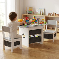 Cocon Montessori Table D'Activité Avec Tiroirs Et Chaises Pour Enfant
