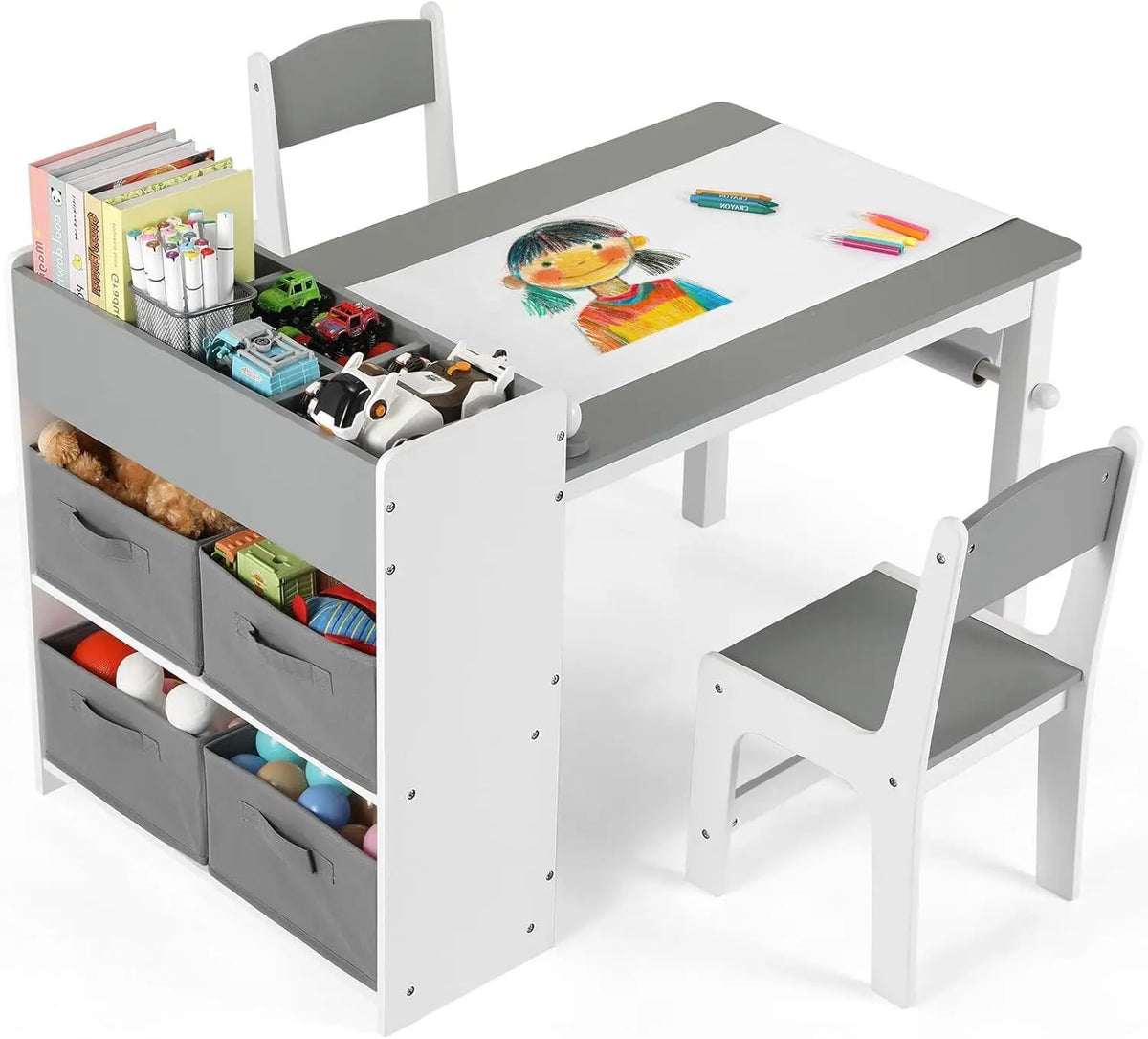 Cocon Montessori Table D'Activité Et De Loisirs Avec Chaises Et Rangement