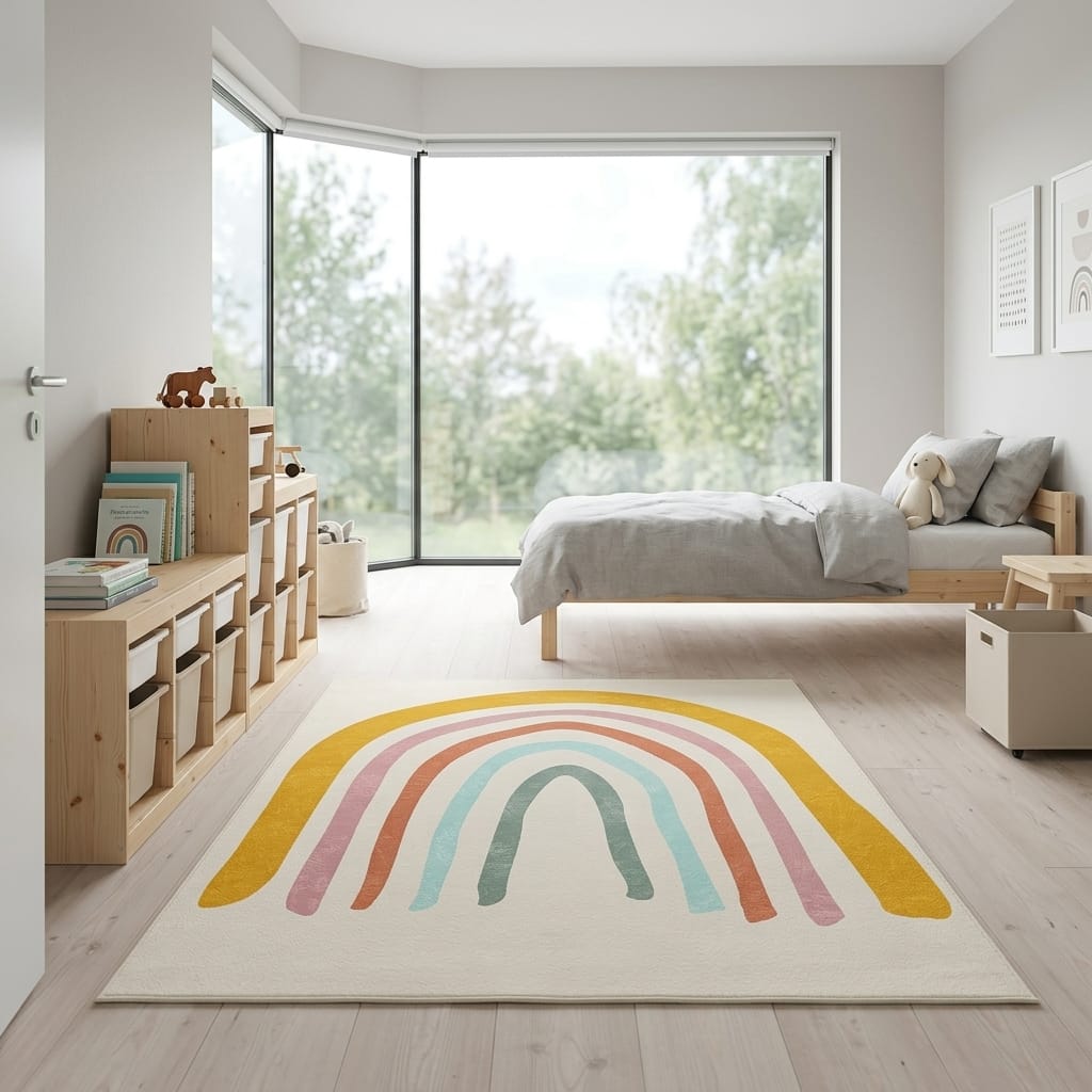 Cocon Montessori Tapis Arc En Ciel Boho Enfant