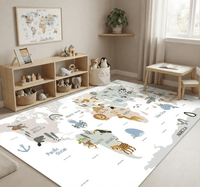 Cocon Montessori Tapis Carte Du Monde Animaux Enfant
