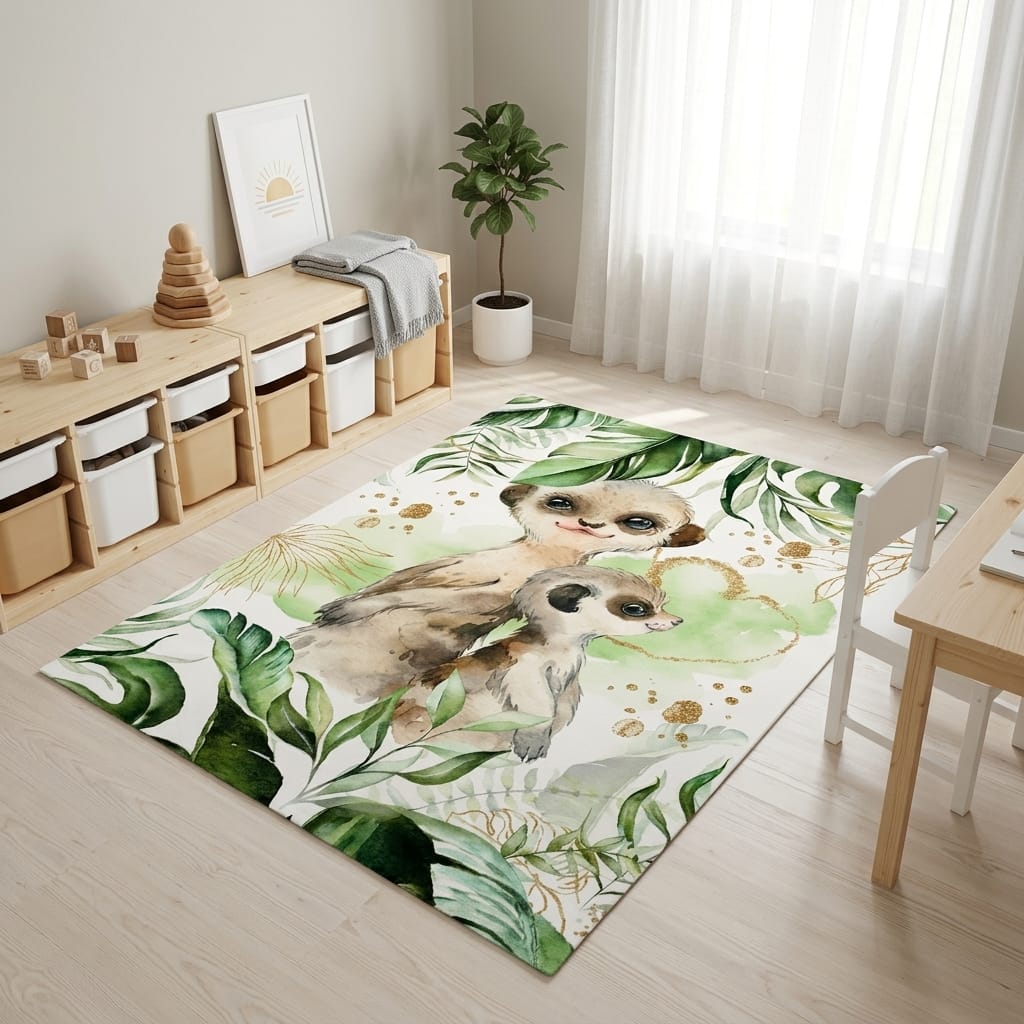 Cocon Montessori Tapis Chambre Enfant Animaux De La Jungle