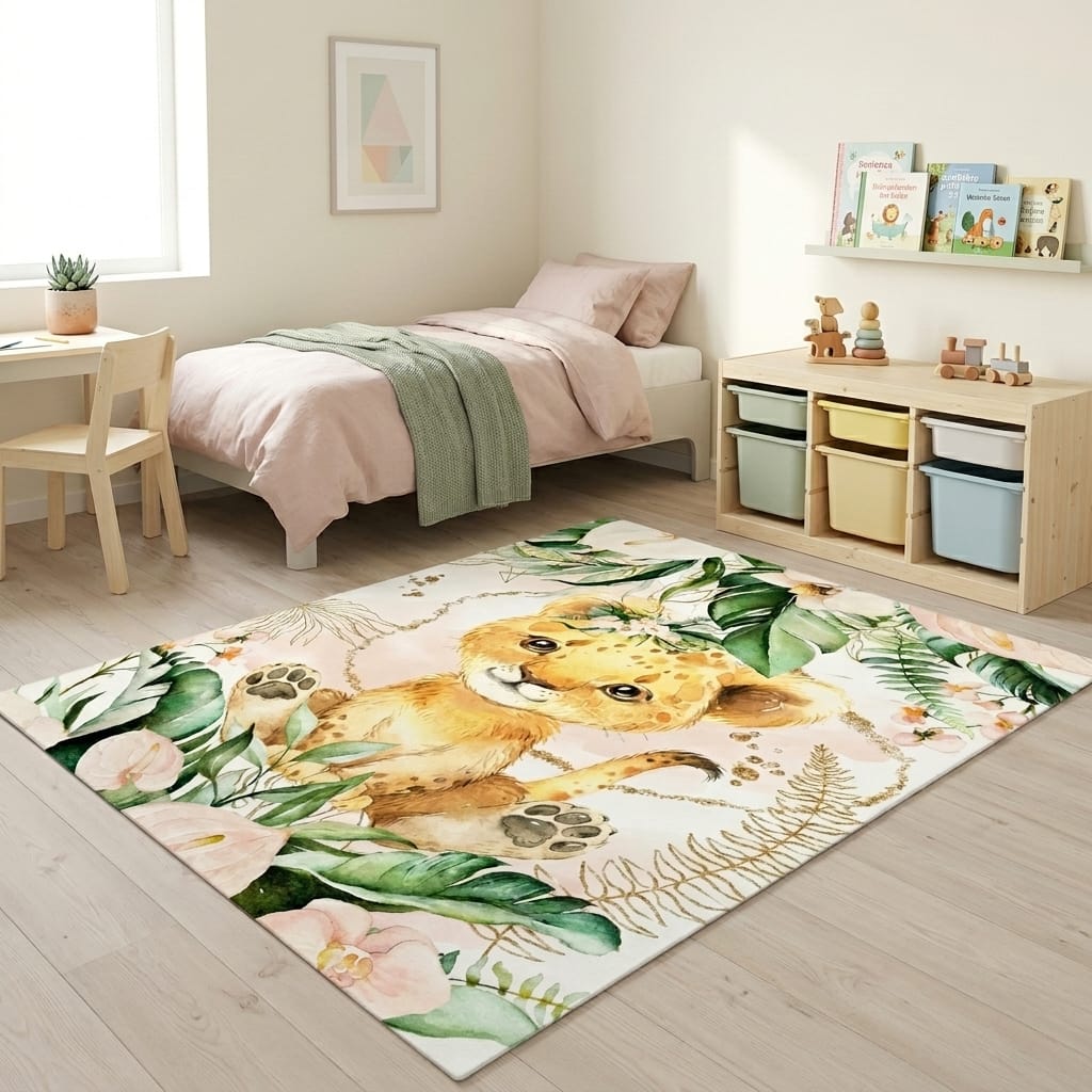 Cocon Montessori Tapis Chambre Enfant Animaux De La Jungle