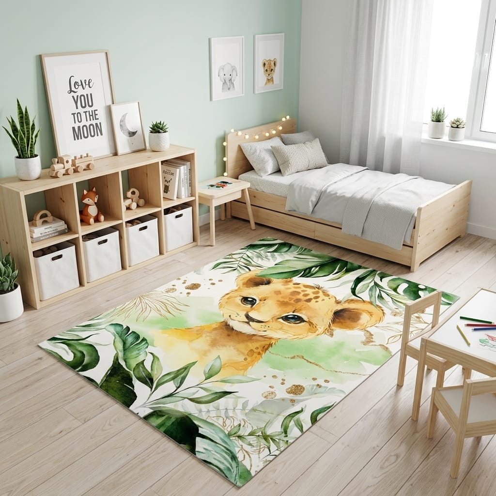 Cocon Montessori Tapis Chambre Enfant Animaux De La Jungle