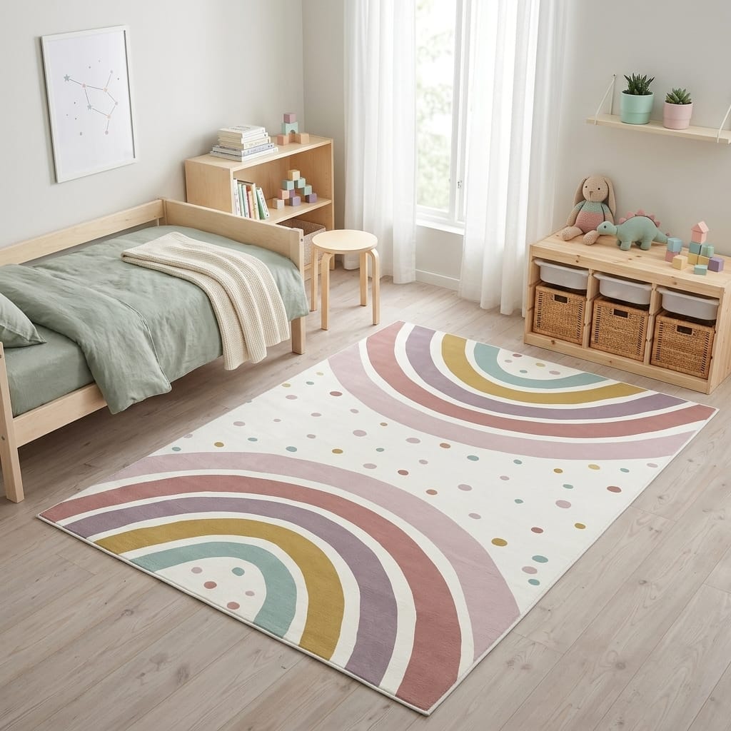 Cocon Montessori Tapis Chambre Enfant Arc En Ciel