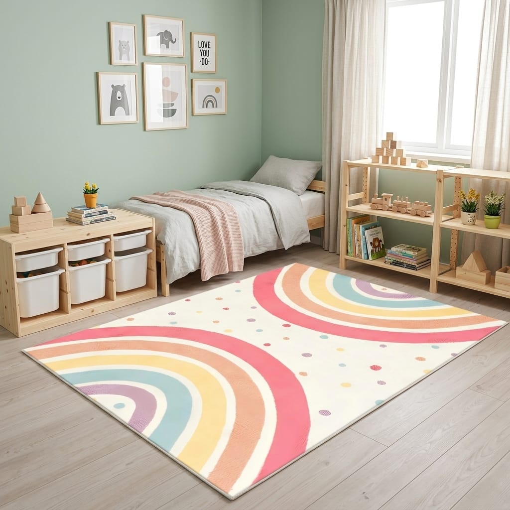 Cocon Montessori Tapis Chambre Enfant Arc En Ciel