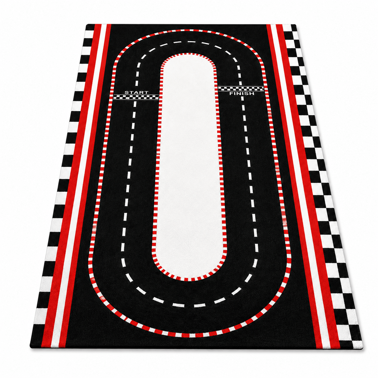 Cocon Montessori Tapis Circuit Automobile Retro Noir Et Rouge