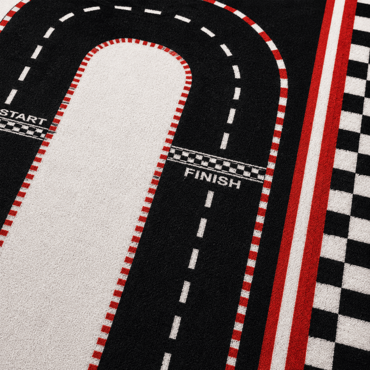 Cocon Montessori Tapis Circuit Automobile Retro Noir Et Rouge